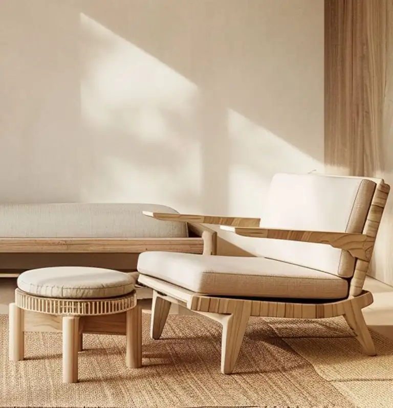 Objetos decorativos minimalistas em composição leve e natural